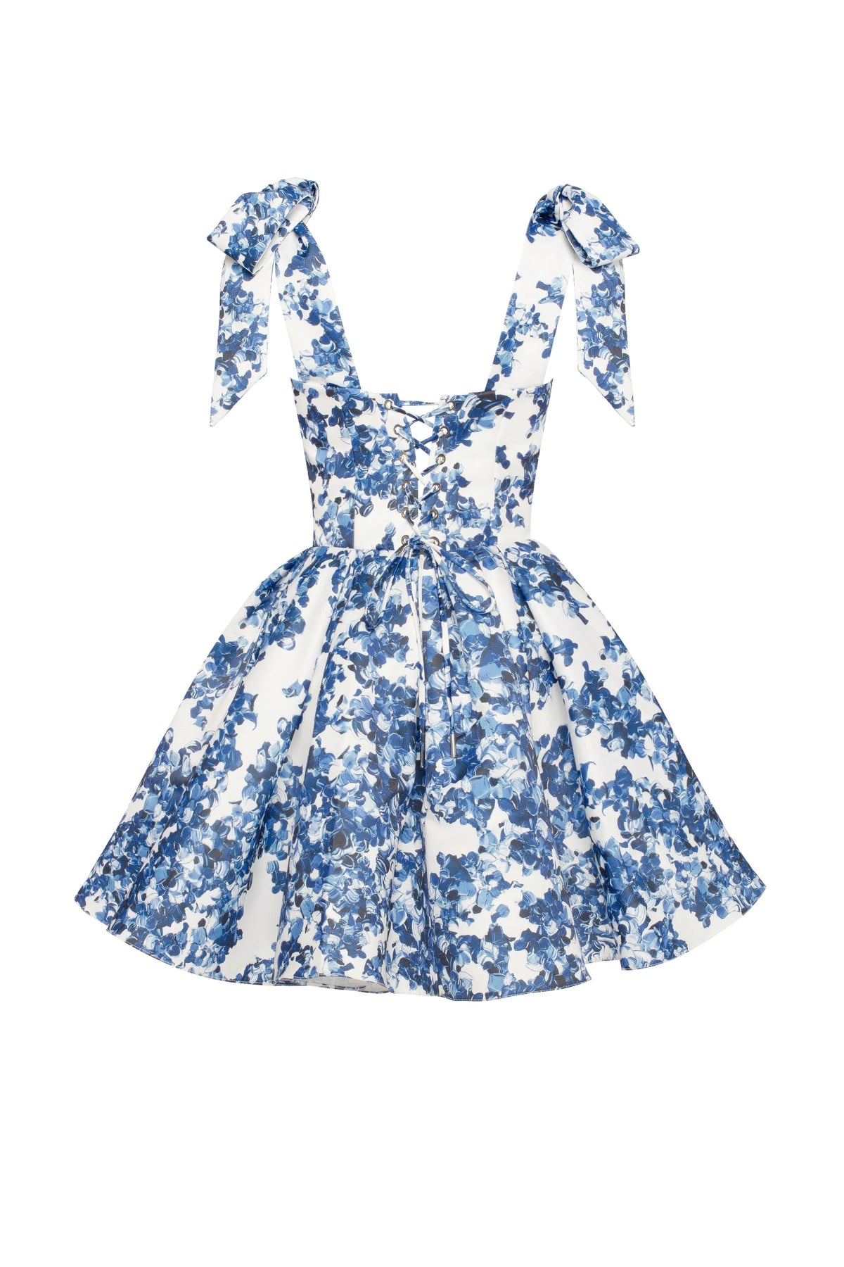 Marvelous blue hydrangea mini dress on straps Garden of Eden