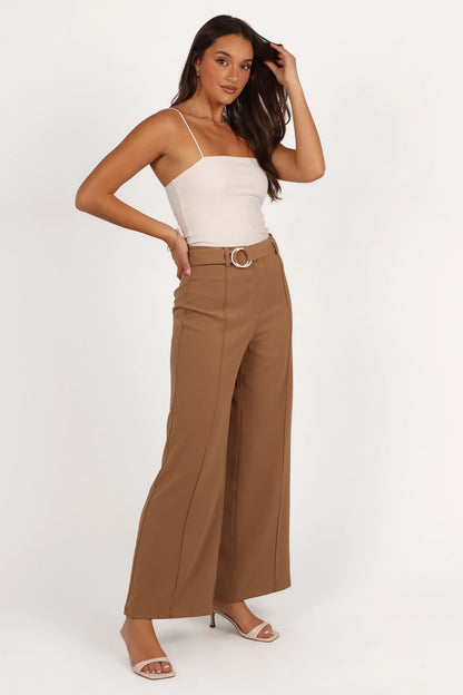 Elaine Belted Pant Mocha