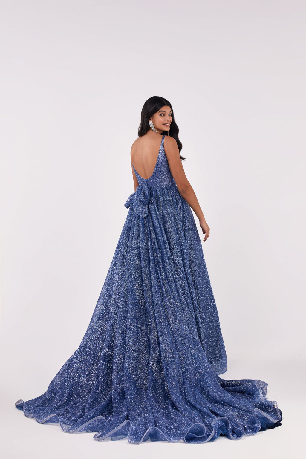 Blue Empire sparkling gown