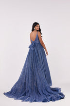Blue Empire sparkling gown