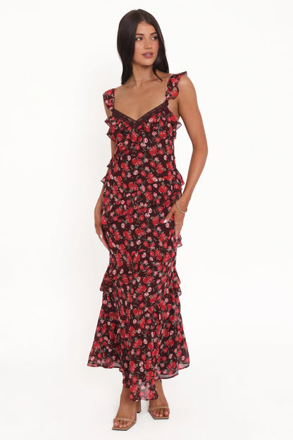 Virginia Maxi Dress Brown Floral