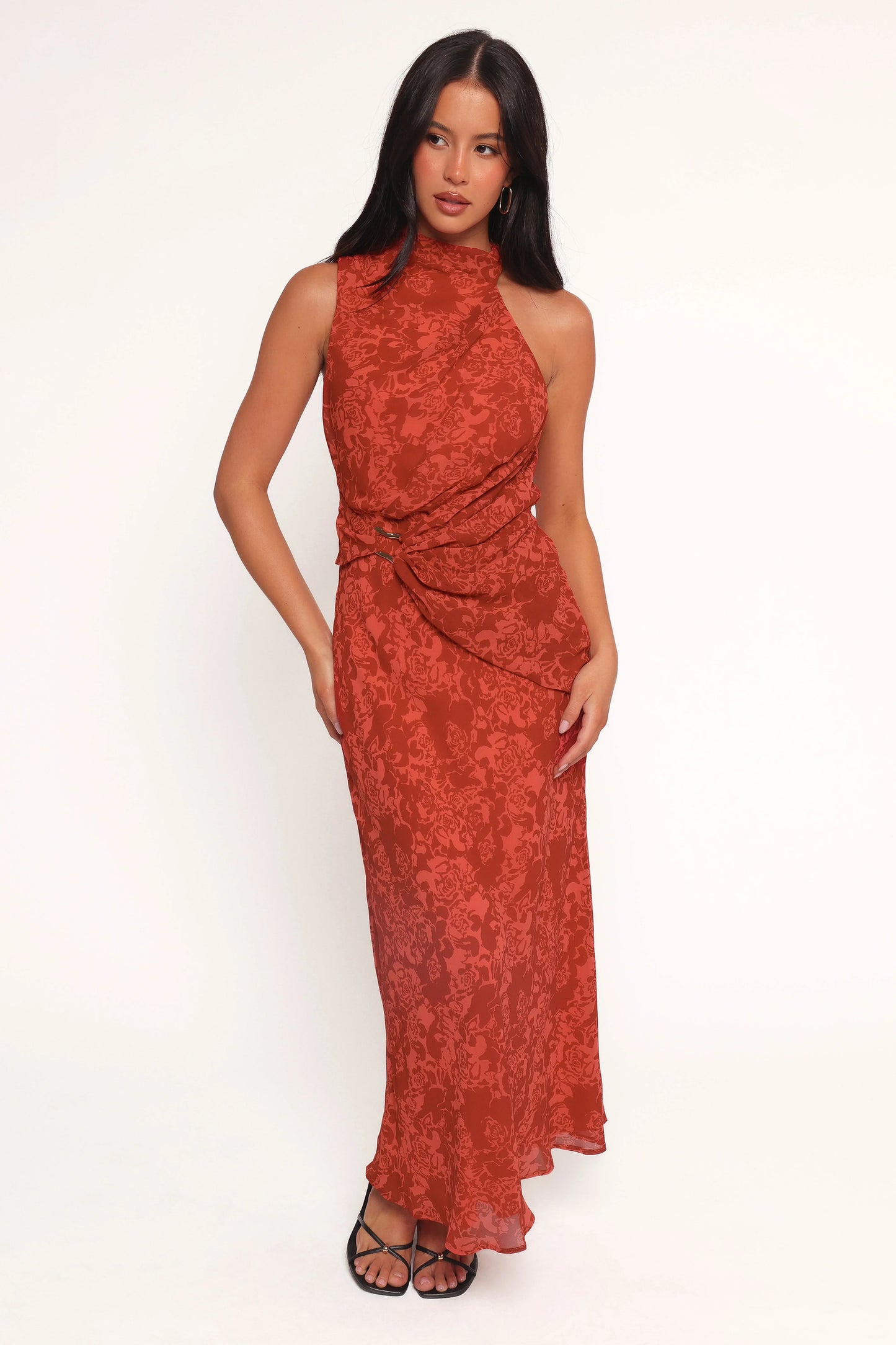 Isabeau Midi Dress Red Roses