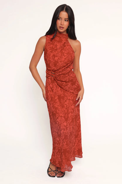 Isabeau Midi Dress Red Roses