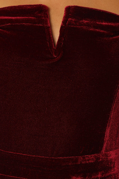 Lexie Velvet Jumpsuit Burgundy