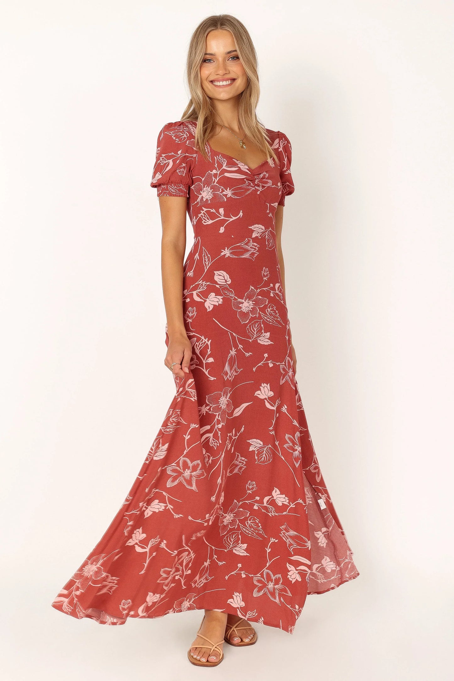 Franklin Maxi Dress Rust Floral
