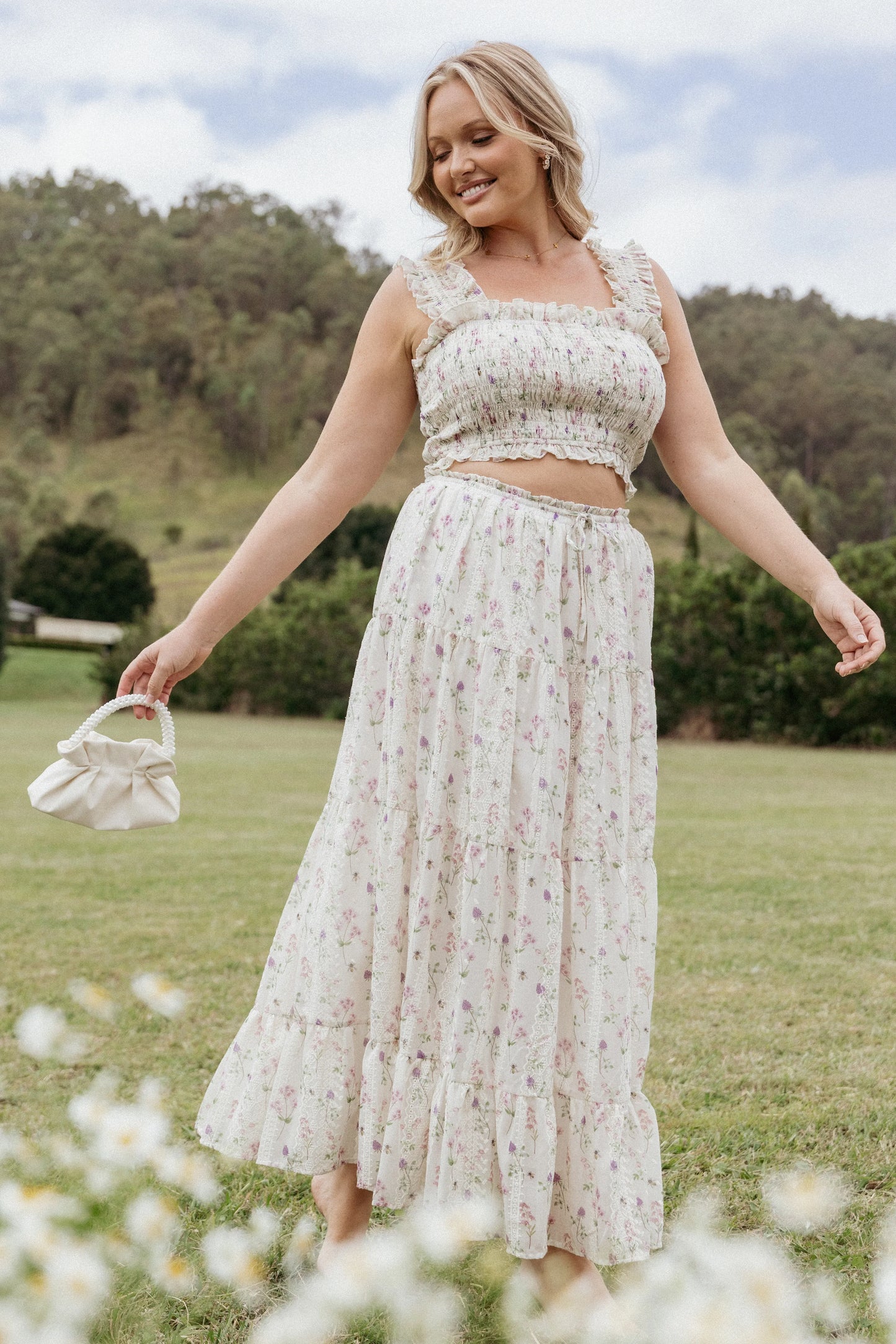 Amberlyn Maxi Skirt Pink Floral