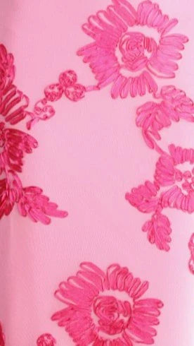 Nikova Maxi Dress Pink Embroidery