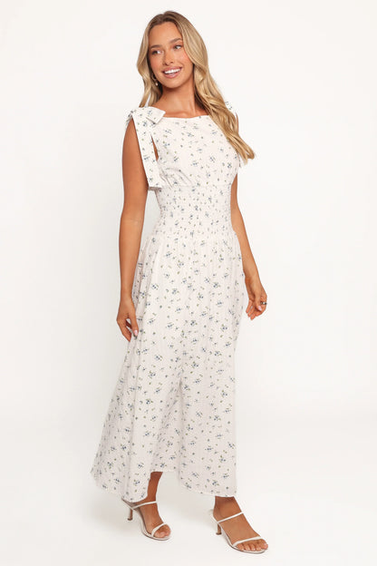 Leticia Midi Dress Blue Ditsy Floral