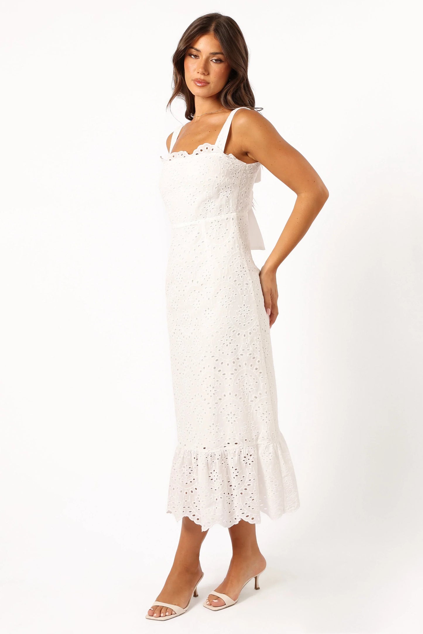 Meadow Lace Midi Dress Ivory
