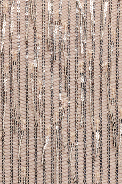 Serena Sequin Mini Dress Nude Silver