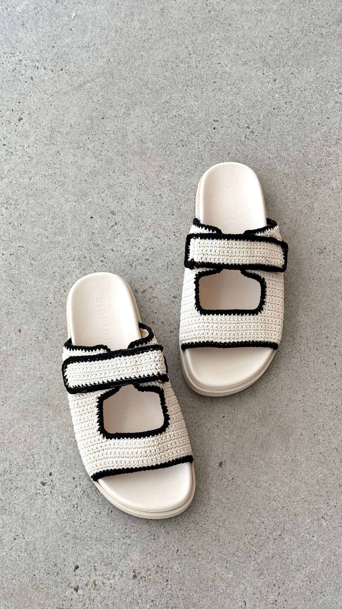 Abbot Sandals White Black Contrast