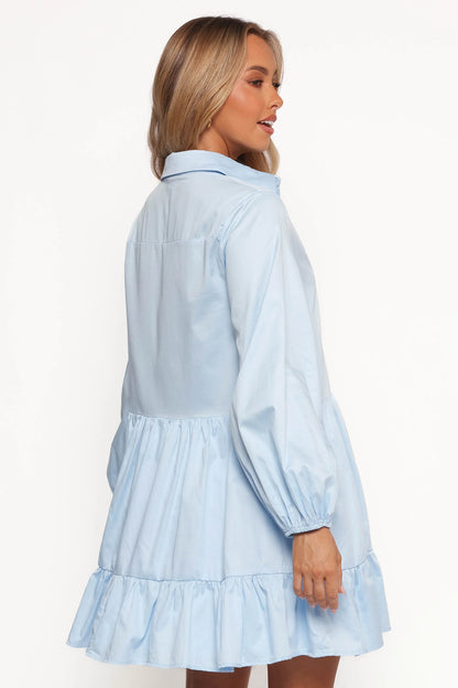 Carlotta Long Sleeve Mini Dress Blue