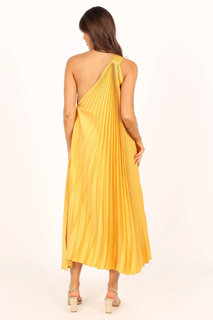 Cali One Shoulder Midi Dress Saffron
