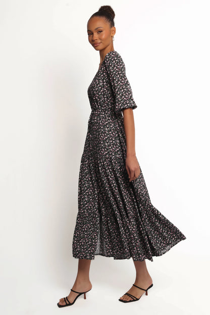 Kelda Dress Black Rosebud Floral