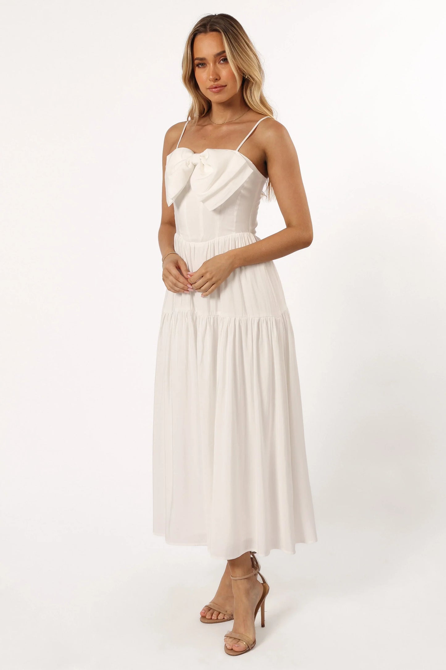 Maeve Midi Bow Dress Ivory