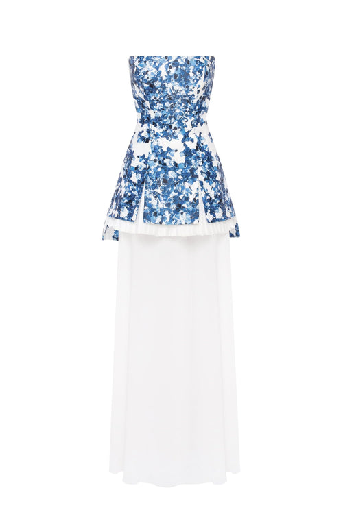 2 in 1 blue hydrangea mini with a detachable underskirt