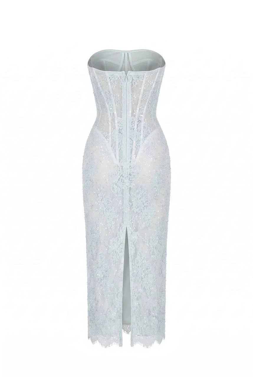 Beaded Lace Corset Dress