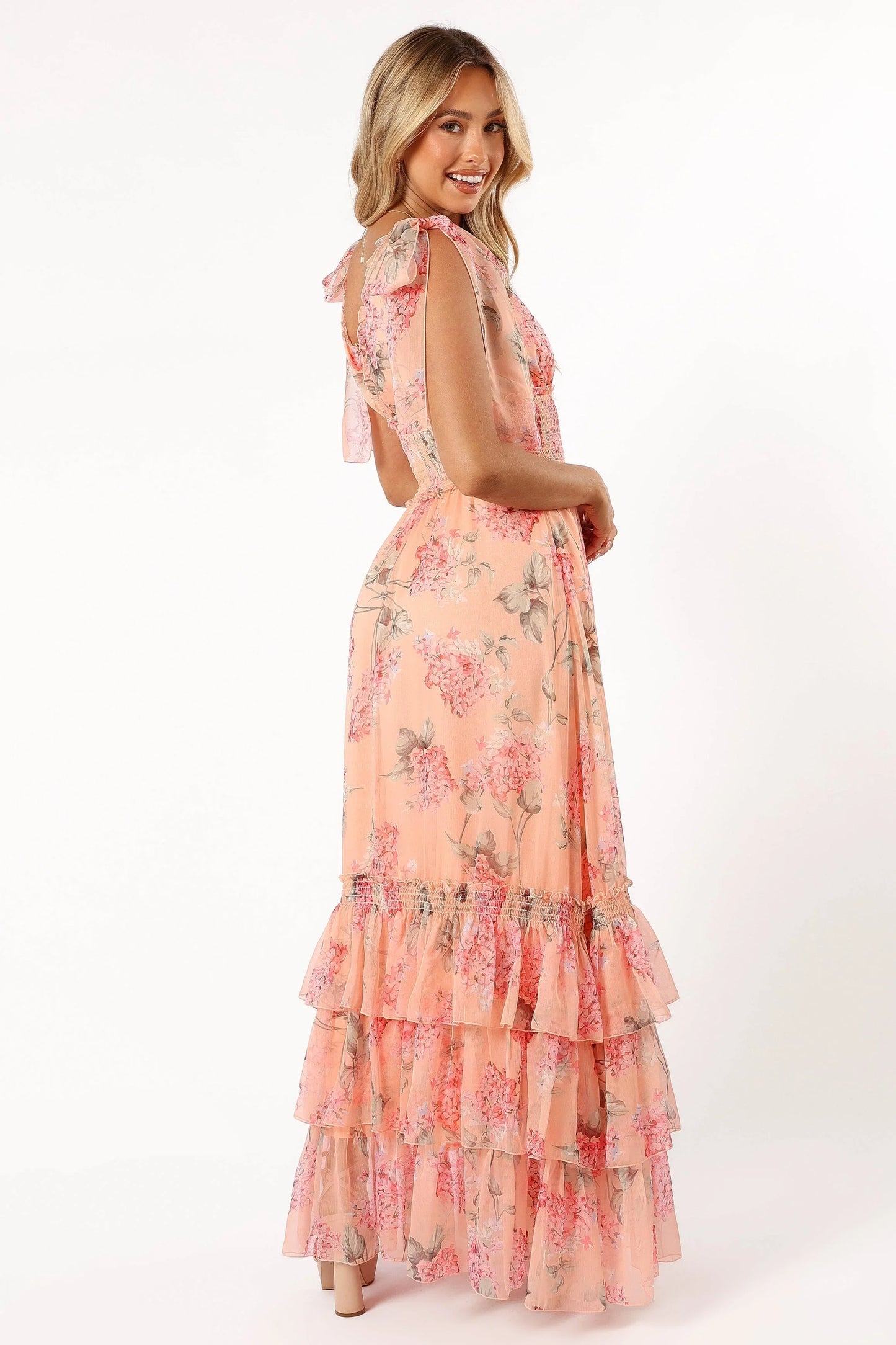 Fionna Maxi Dress Peach Floral