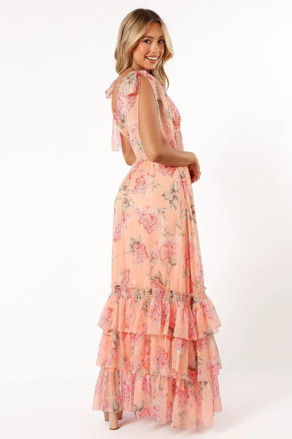 Fionna Maxi Dress Peach Floral