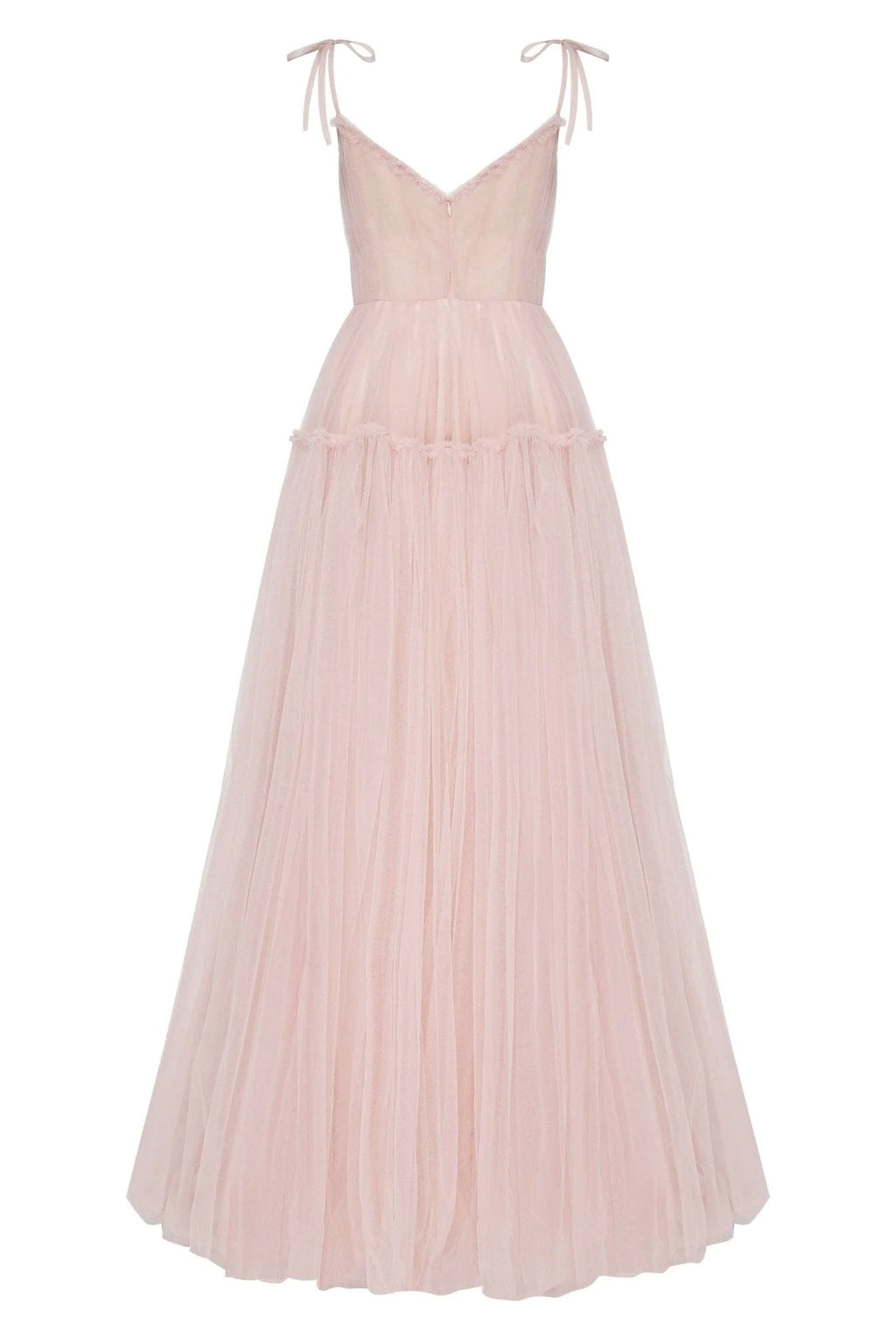 Misty Rose Tie straps tulle prom dress