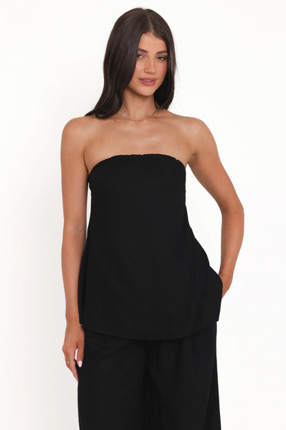 Rosemarie Strapless Top Black