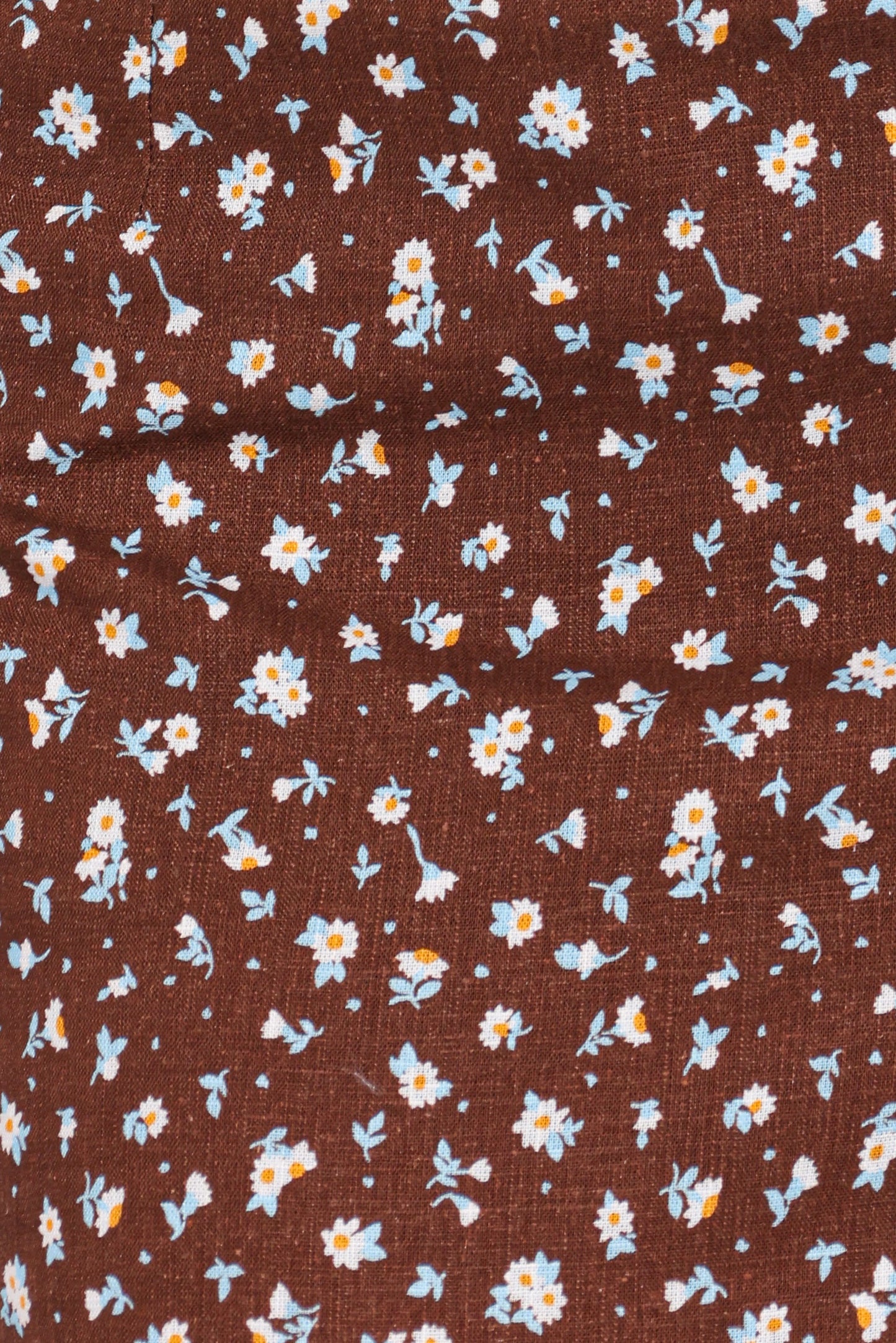 Ashe Cropped Button Up Top Brown Floral