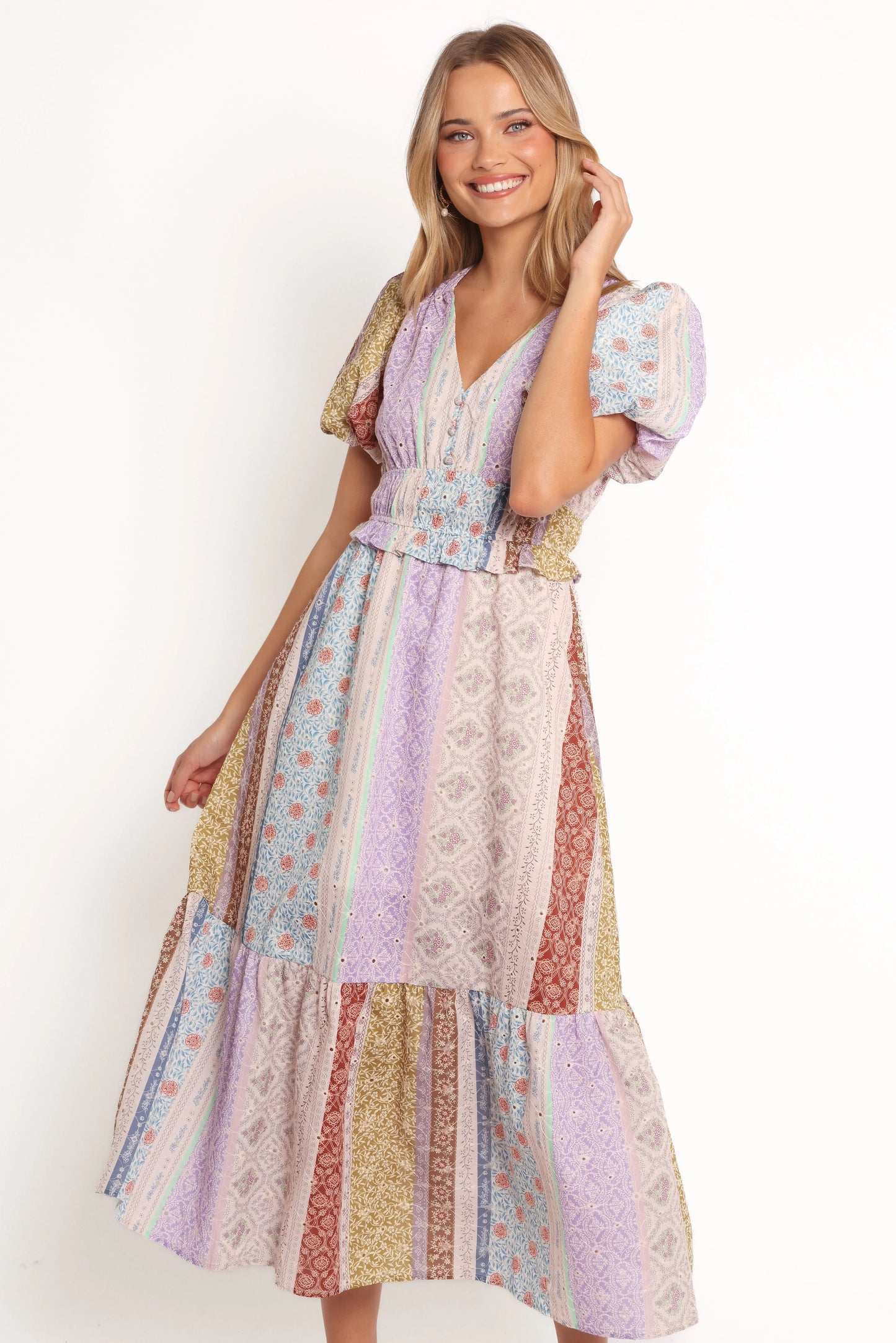 Verona Patchwork Midi Dress Botanic Multi