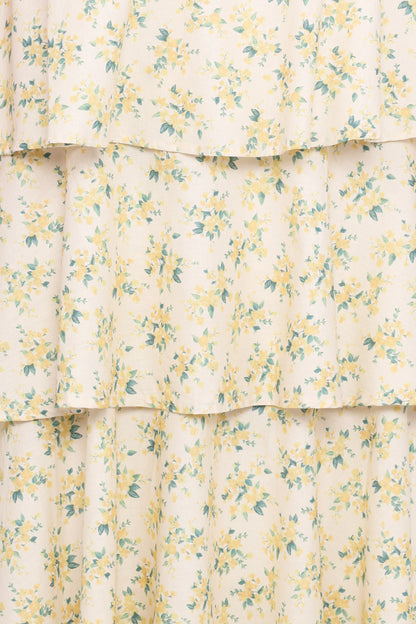 Darlia Halterneck Maxi Dress Yellow Floral