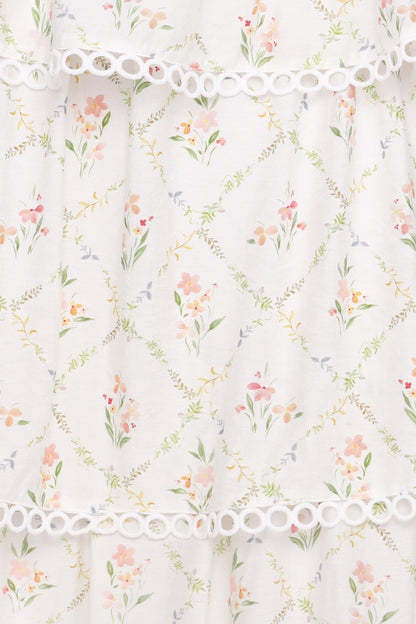 Chapel Maxi Dress White Vintage Floral