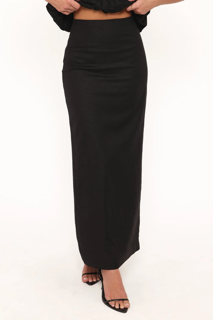 Ursa Fitted Column Skirt Black