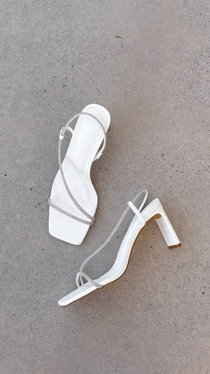 Kaye Heels White Diamante