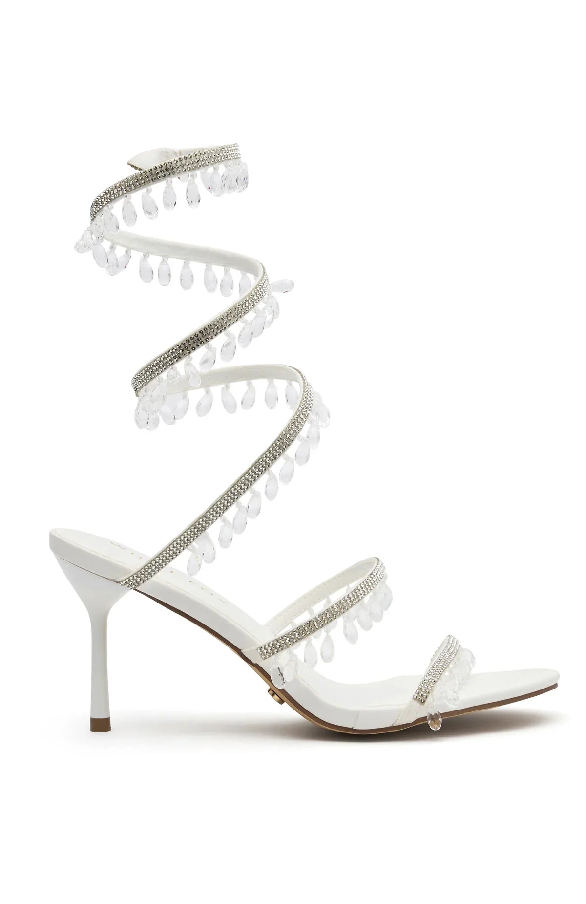 Soliel Wrap Heels White Clear