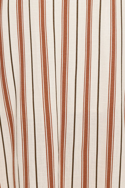 Katherine Midi Dress Brown Stripe