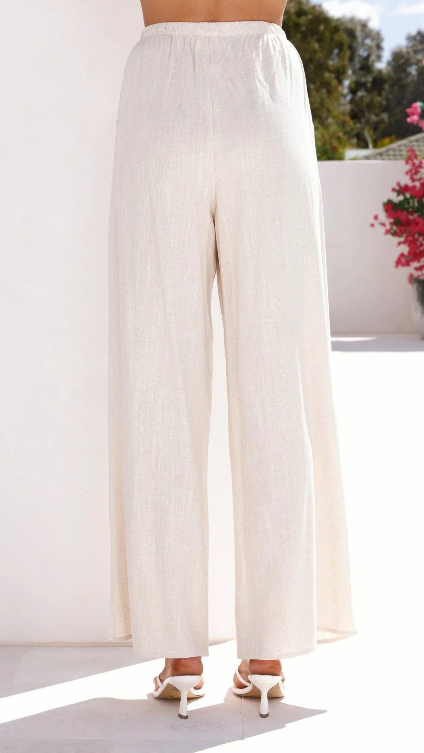Talia Strapless Top and Pants Set Oatmeal