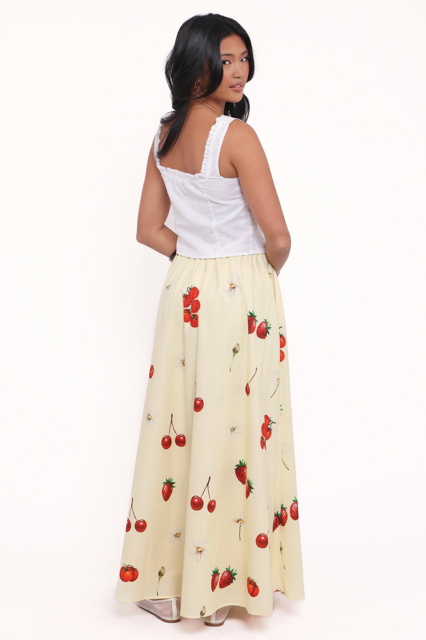 Remira Midi Skirt Yellow Cherry