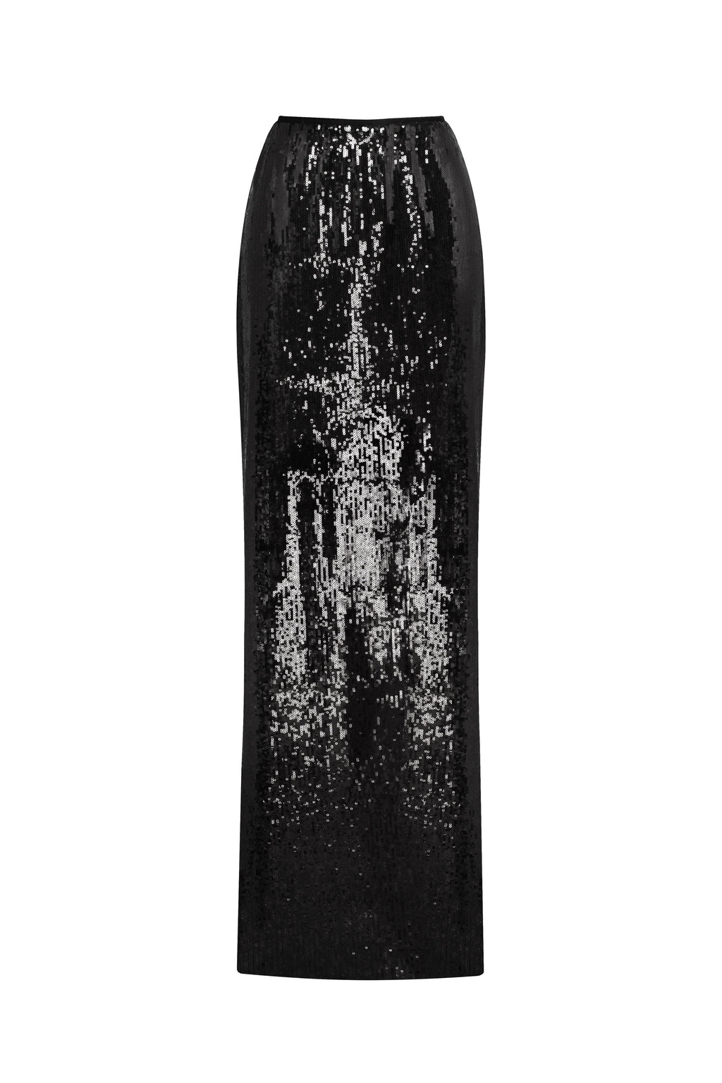 Dramatic fitted sequined black maxi skirt Midnight Walk