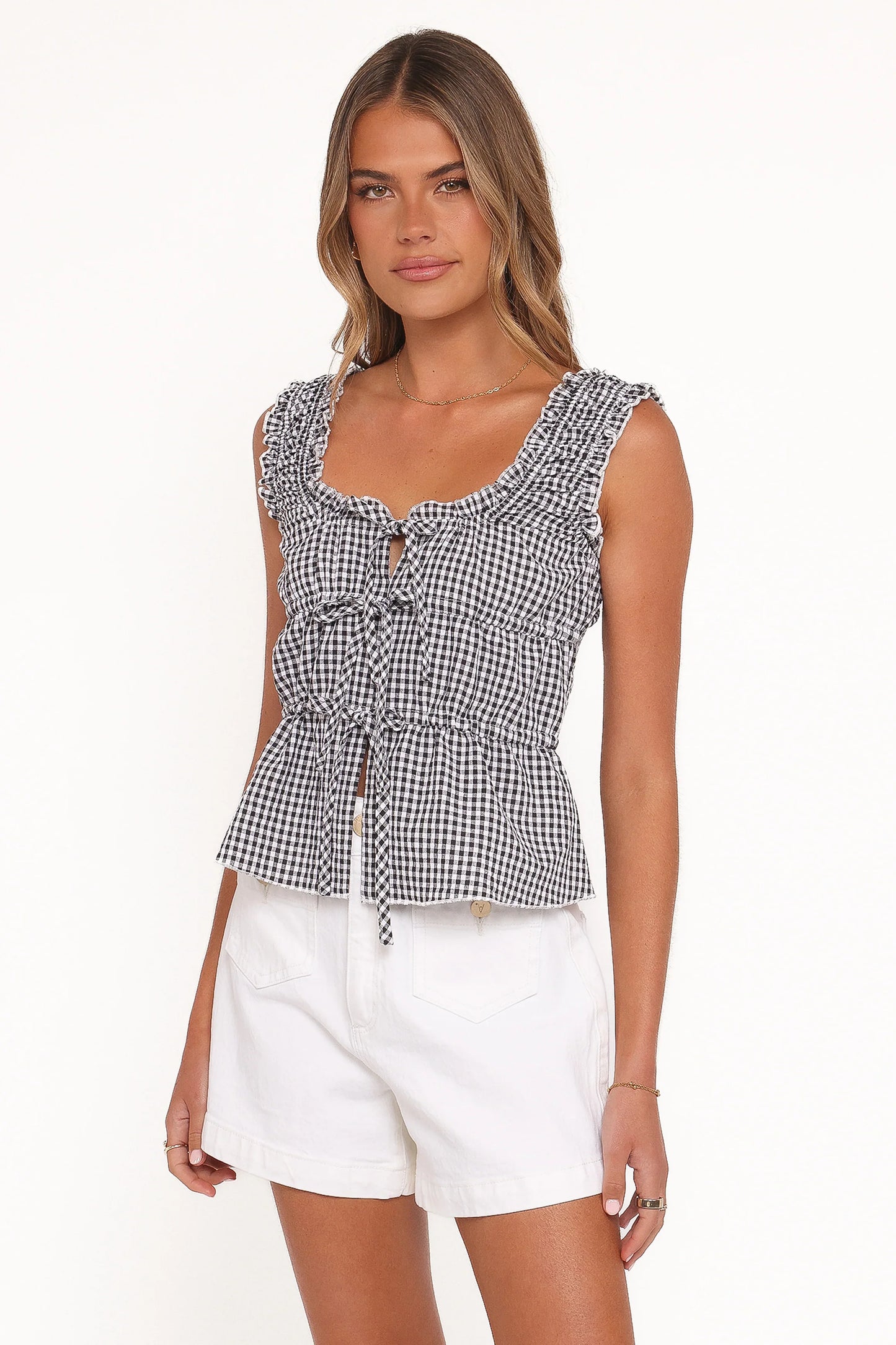 Harper Top Black Gingham