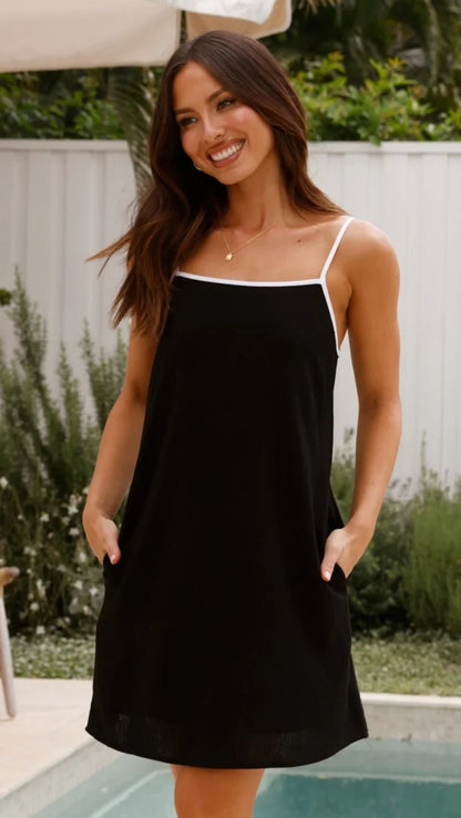 Libra Mini Dress Black White