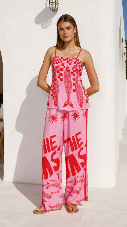 Kanya Pants Pink Red Tide