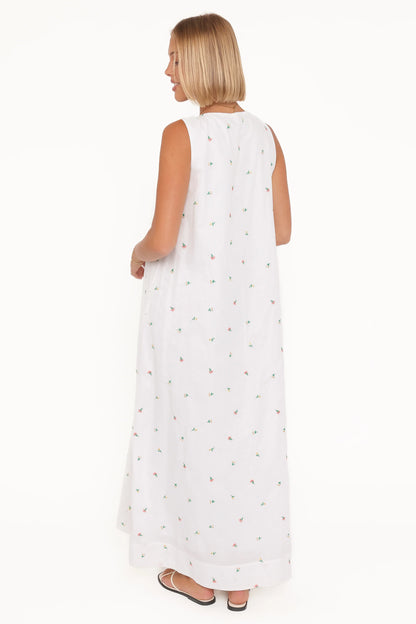 Laurita Maxi Dress White Floral