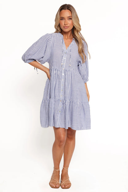 Arden Mini Dress Blue Stripe