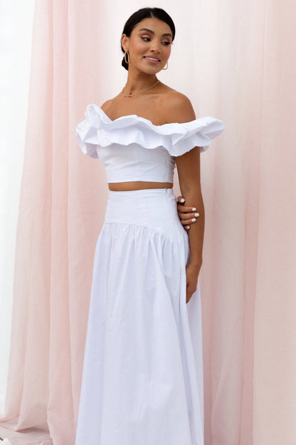 Savannah Maxi Skirt White