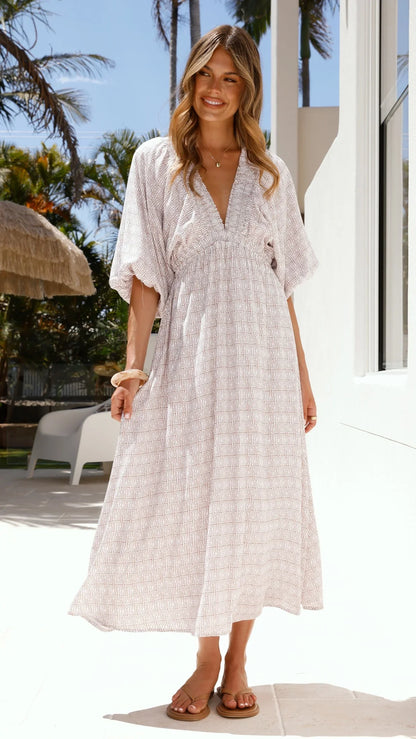 Camille Midi Dress Atlas Print