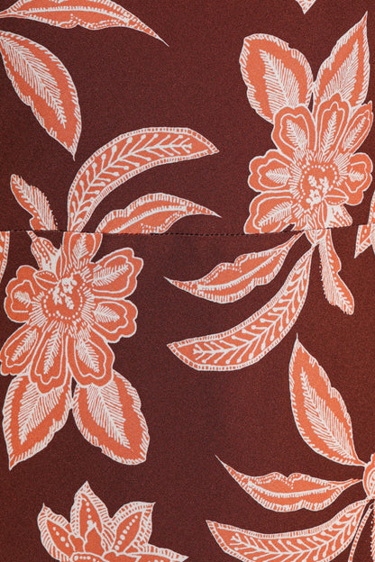 Wheeler Midi Dress Orange Floral