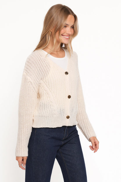 Henderson Thick Knit Cardigan Cream