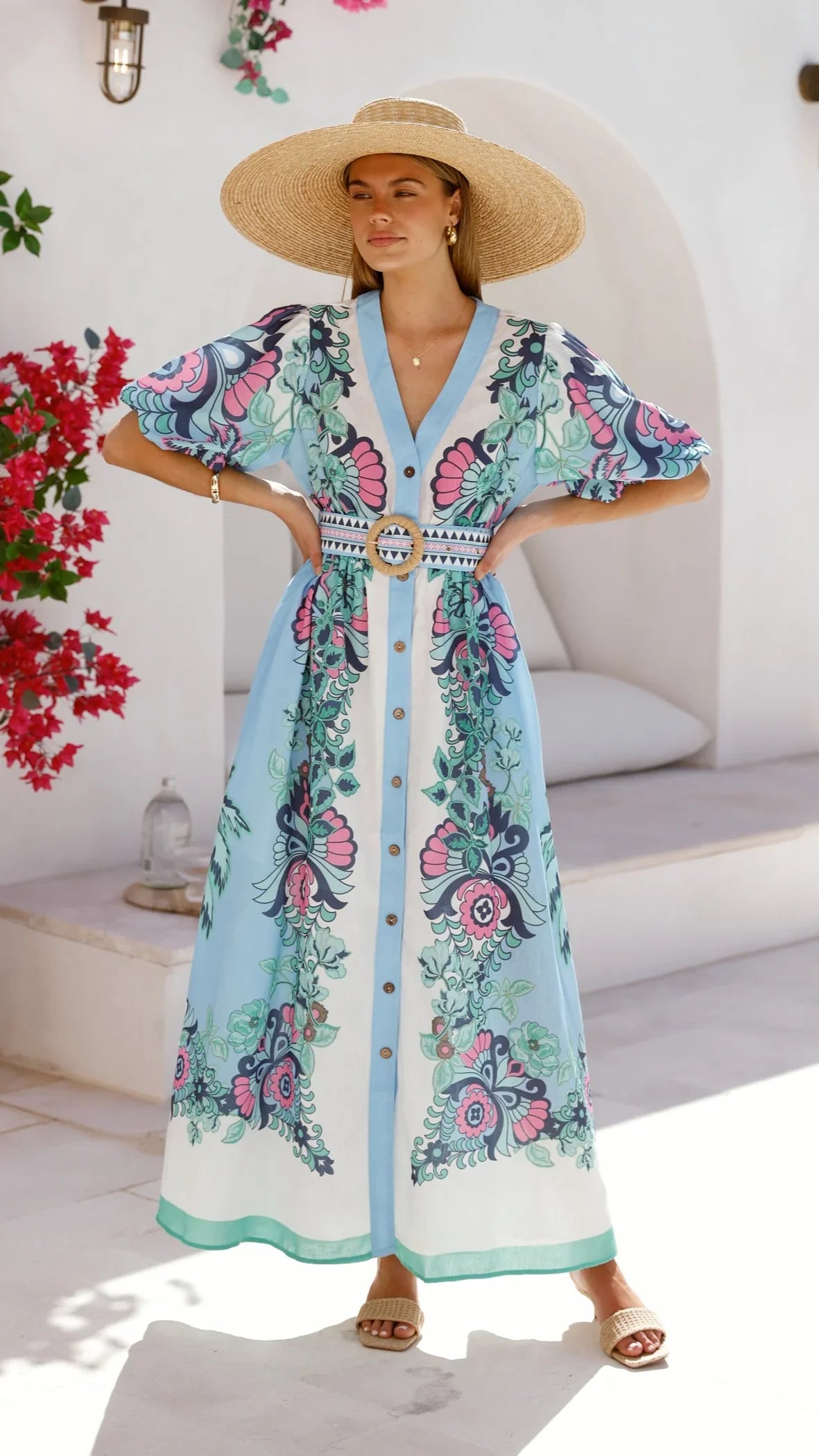 Dali Maxi Dress Island Bloom Blue