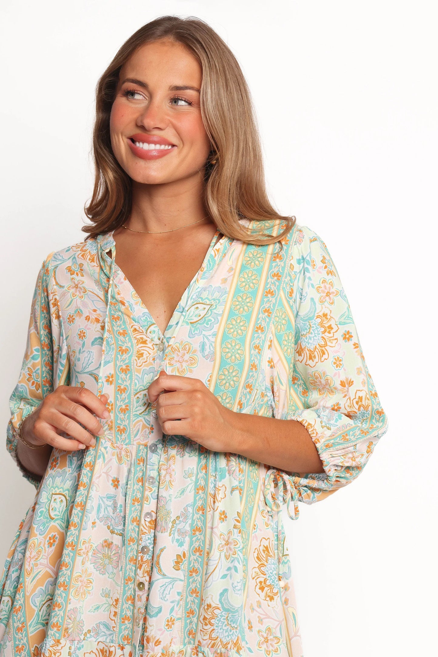 Arden Mini Dress Green Multi
