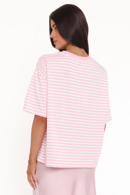 Marly Je TAime Tee Pink Stripe