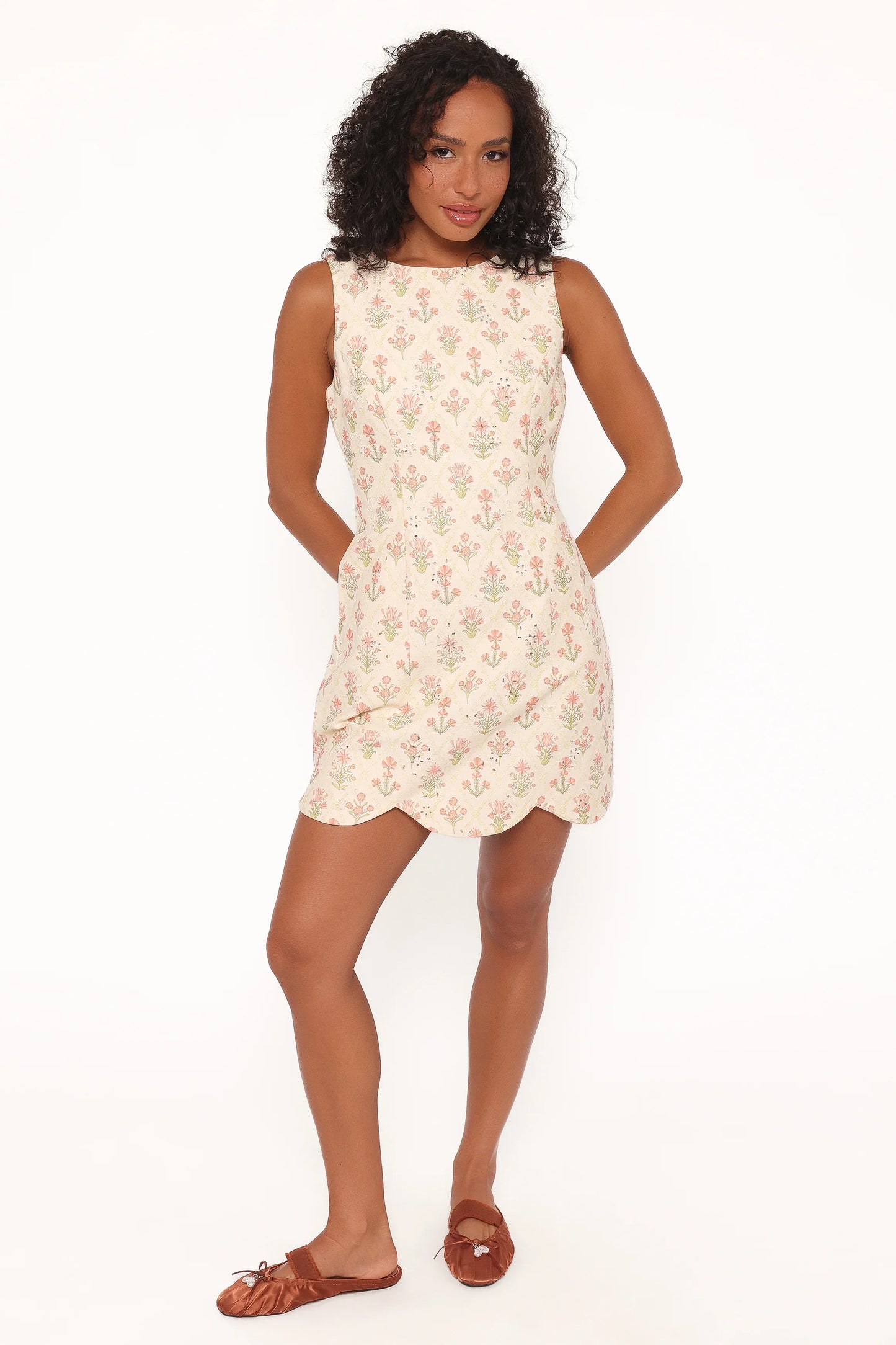 Memphis Mini Dress Coral Floral
