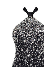 Striking halterneck crystal embellished mini dress Xo Xo
